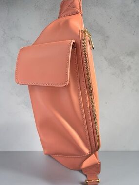 Stylish Pink Women's Crossbody Bag by BECOOL. Prettiest colour. Gold accents